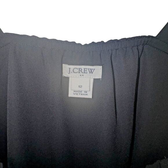 J. Crew Factory Black Layered Top with Embroidered Straps Size 12 - Picture 4 of 4